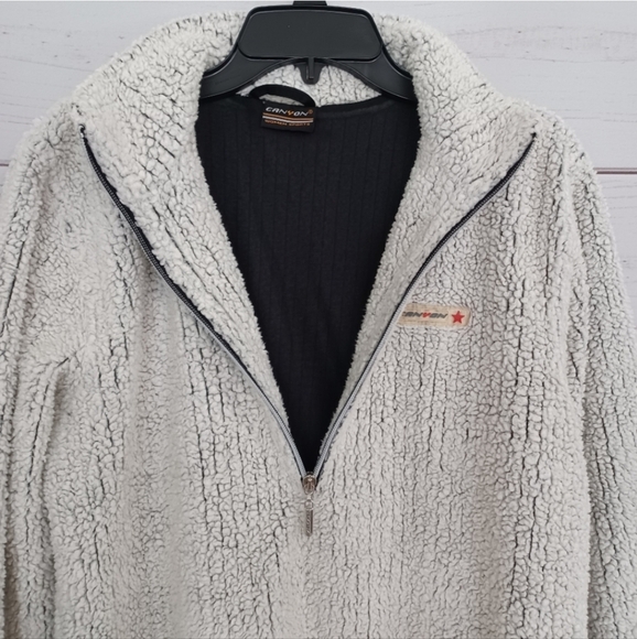 CANYON Women's Sports Athleisure Neutral Sherpa Fleece Pullover Sweater Top Coat - Picture 8 of 11